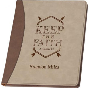 Padfolio- Brown & Tan with faux tan leather