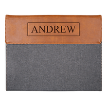 Padfolio- PGD  Grey with faux tan leather