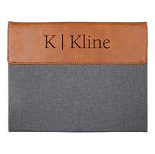 Padfolio- PGD  Grey with faux tan leather