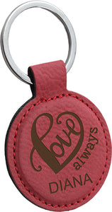 Red Round Vegan Keychain - Personalize it!