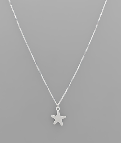 Starfish Necklace - Matte Silver