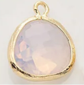 Gemstone Leverback Earrings - Violet Opal