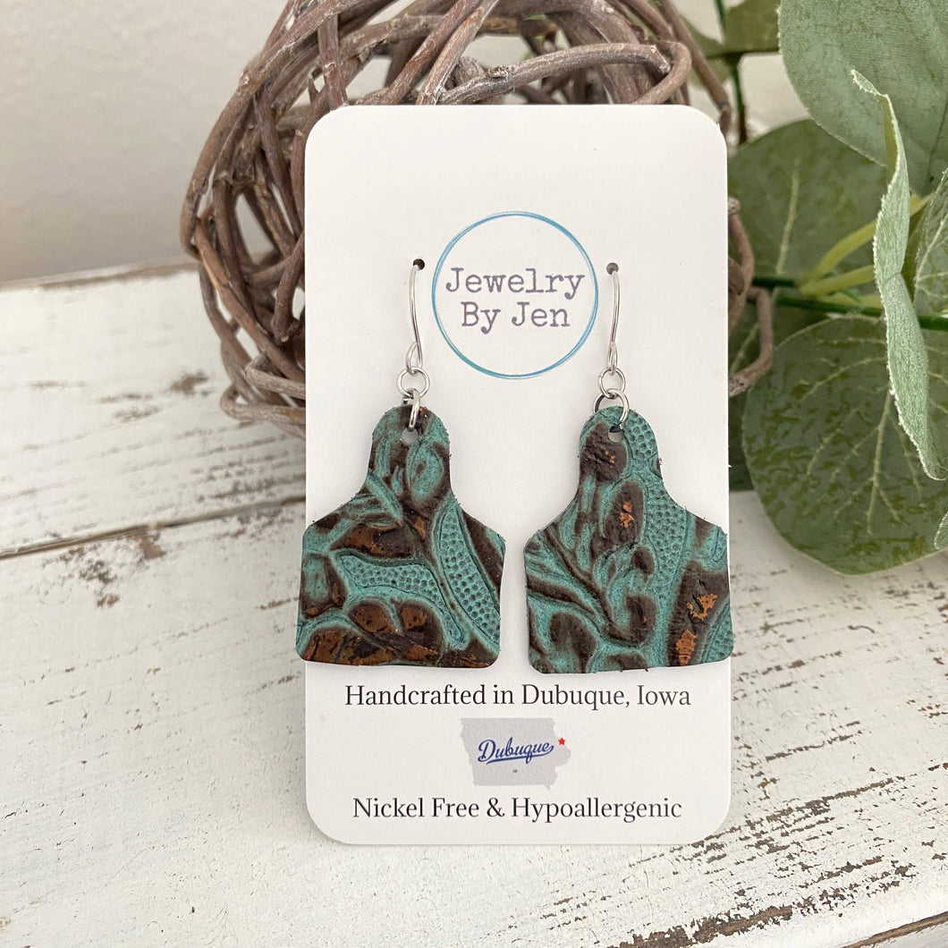 Small Cattle Tag: Turquoise Copper