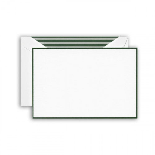 HUNTER GREEN BORDERED PEARL WHITE CARD