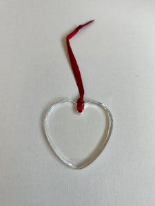 Glass Engraved Heart Ornament  2" Across - Personalize It!