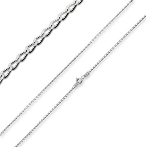 1.4mm Size 16 Sterling Silver Long Curb Chain