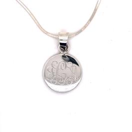 19mm Round Engraveable Disc - Sterling Silver - Personalize It!