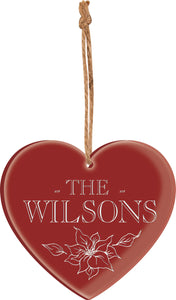 Red Heart Acrylic Ornament - Personalize It!