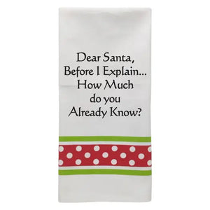 Dear Santa Before I  Explain T-Towel
