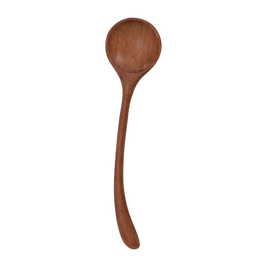 Hand-Carved Doussie Wood Spoon with Curved Handle